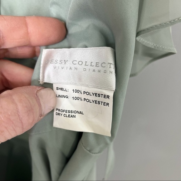 Dessy Collection Ruffled Cold Shoulder Chiffon Maxi Dress Willow Style 3020 - Picture 7 of 9